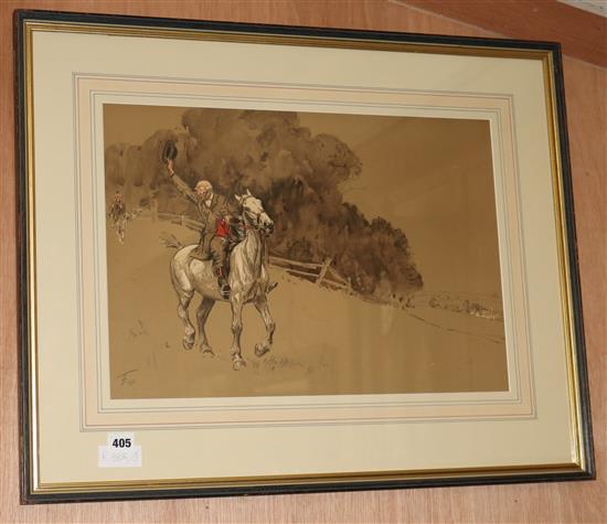 Lionel Edwards, colour print, Old Farmer Brown, 36 x 52cm